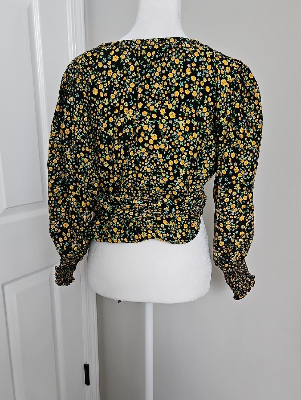 Anthropologie Faithfull The Brand Nari Wrap Top Floral Tie Waist Blouse Sz 2/XS - Picture 7 of 11